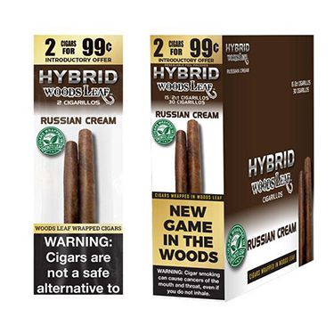 Hybrid Woods Leaf Cigarillos Russian Cream 15 Packs of 2